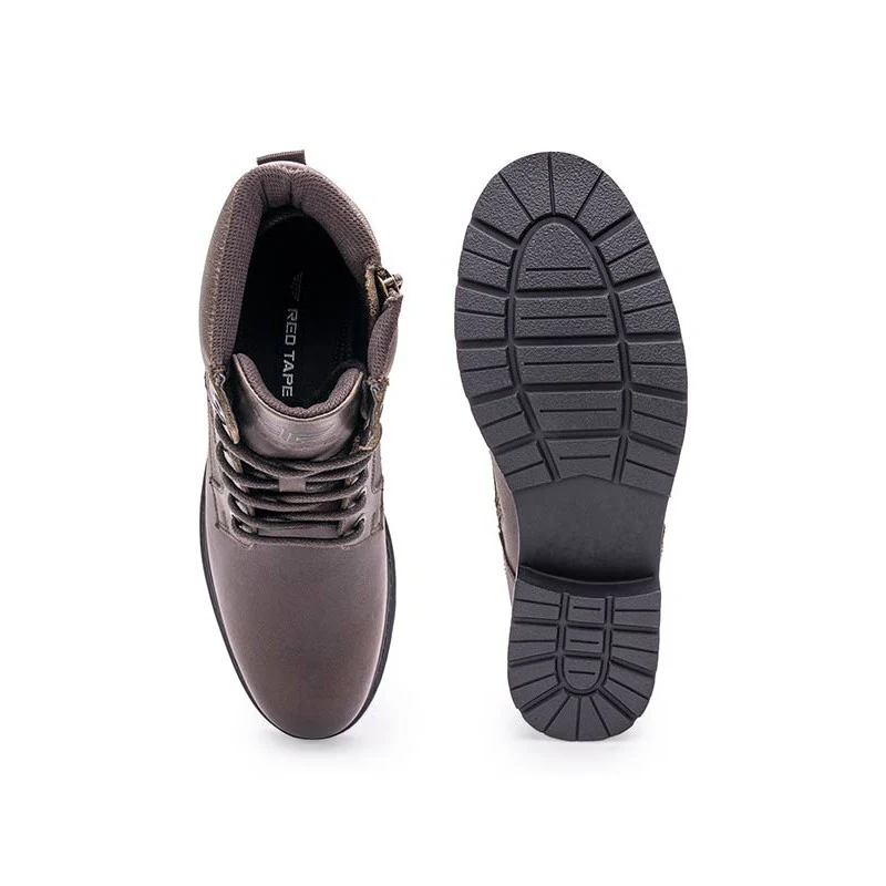 Genuine Leather Ankle Length Boots for Men | Soft Cushioned Insole, Slip-ResisTance, Dynamic Feet Support, Arch Support & Shock Absorption - Image 6