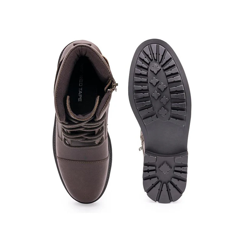 Genuine Leather Ankle Length Boots for Men | Soft Cushioned Insole, Slip-ResisTance, Dynamic Feet Support, Arch Support & Shock Absorption - Image 6