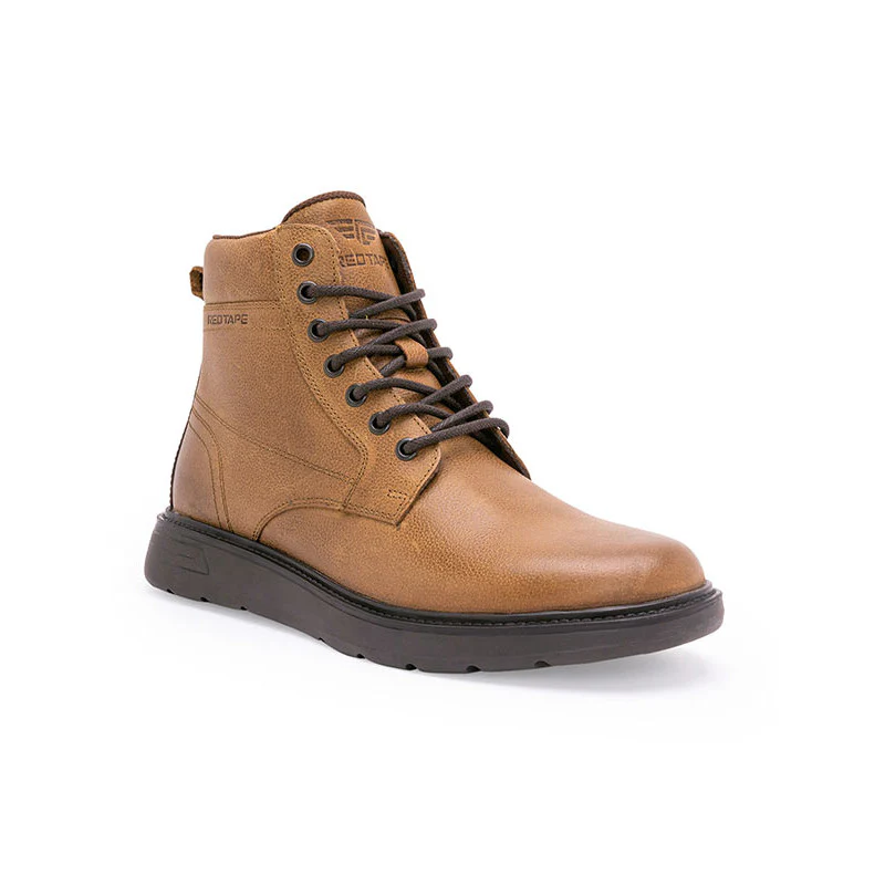 Genuine Leather Ankle Length Boots for Men | Soft Cushioned Insole, Slip-ResisTance, Dynamic Feet Support, Arch Support & Shock Absorption - Image 2