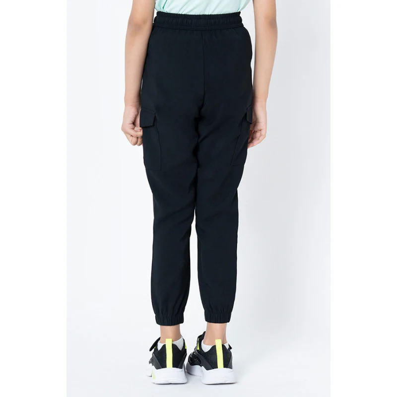 Girls Black Solid Jogger - Image 3