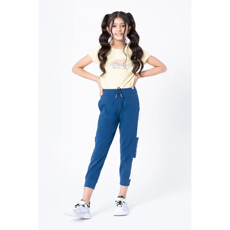 Girls Blue Color Block Jogger - Image 5