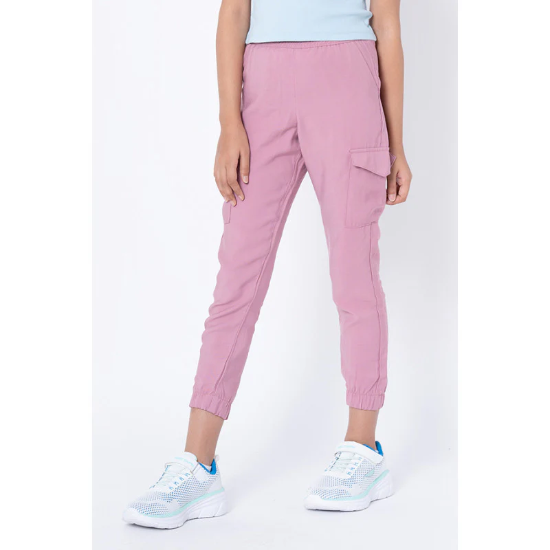 Girls Pink Solid Jogger - Image 3