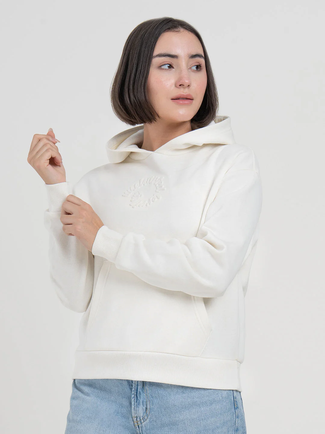 Graphic Off-White Hoodie for Women | Winter Hoodie for Everyday Comfort - Image 3