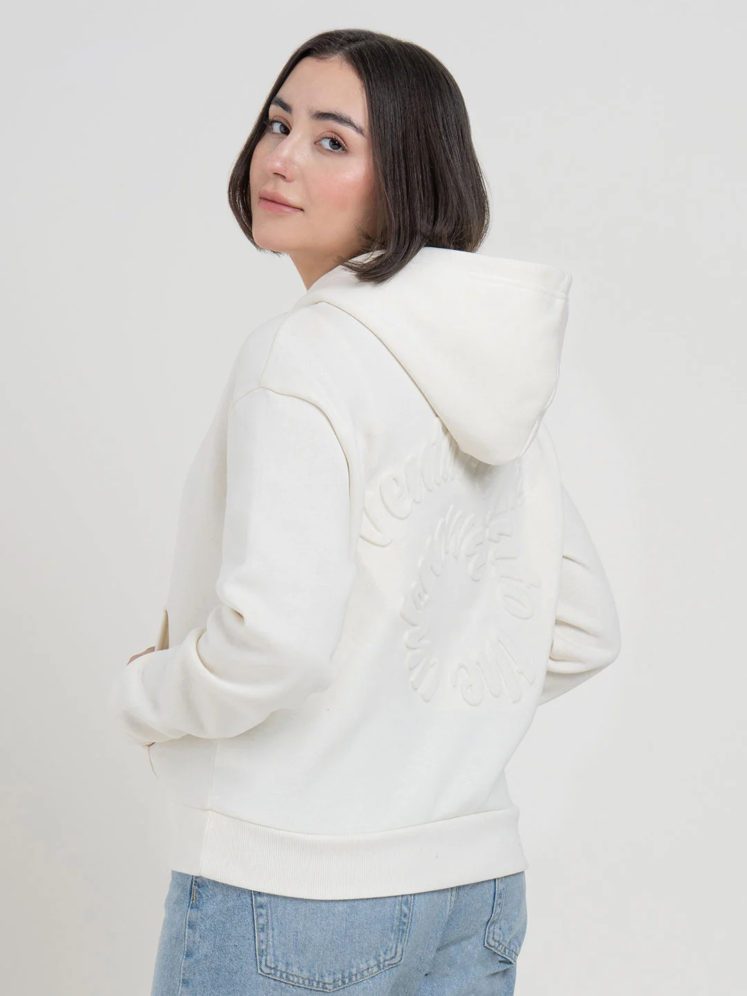 Graphic Off-White Hoodie for Women | Winter Hoodie for Everyday Comfort - Image 5