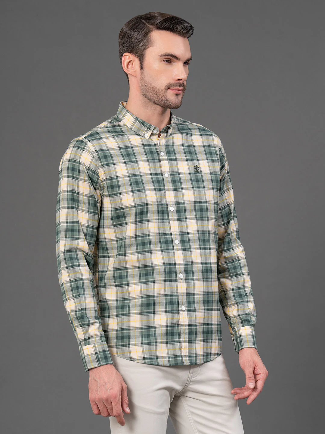 Green Checked Shirt for Men - Image 2