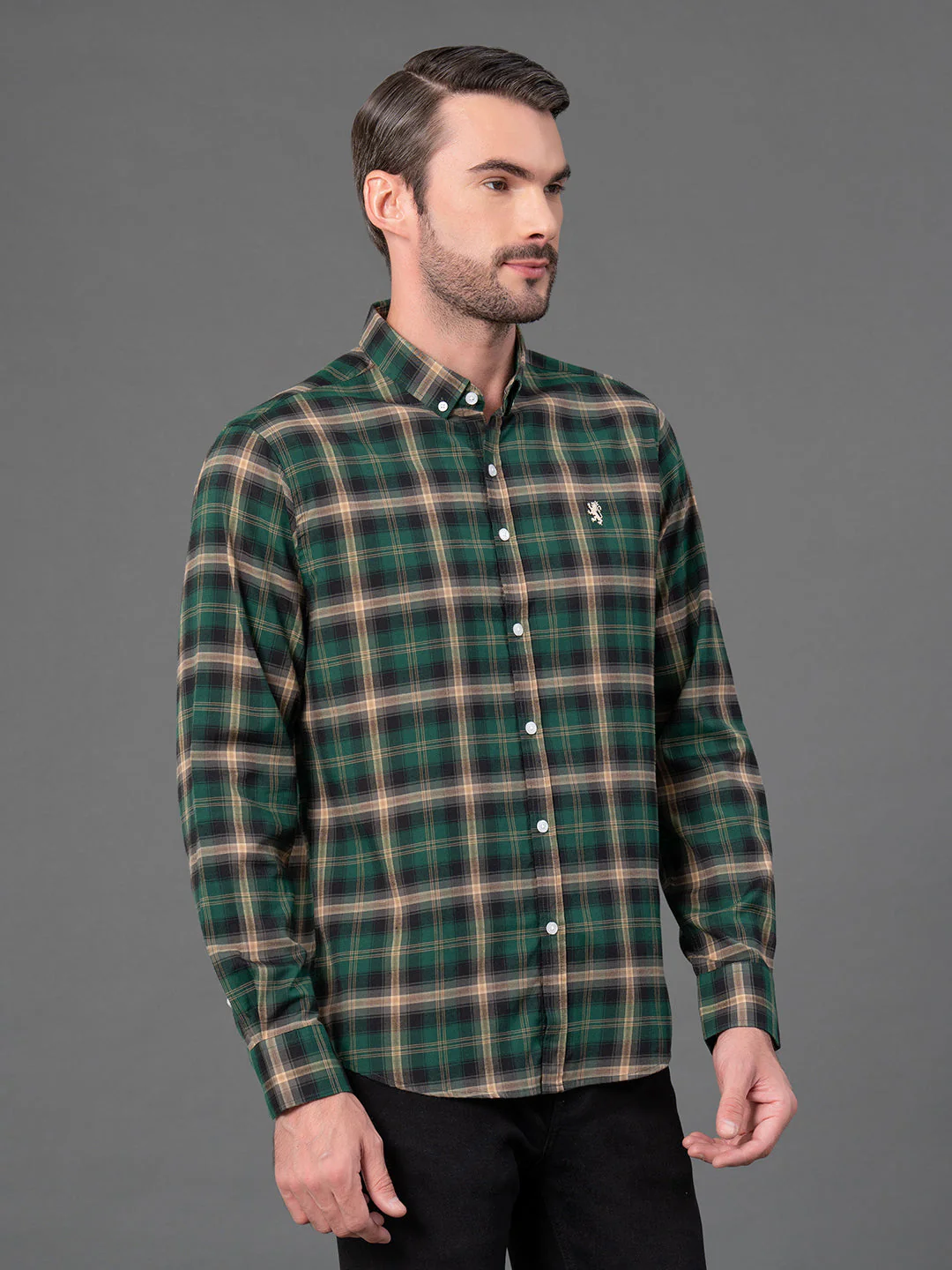 Green Checked Shirt for Men - Image 2