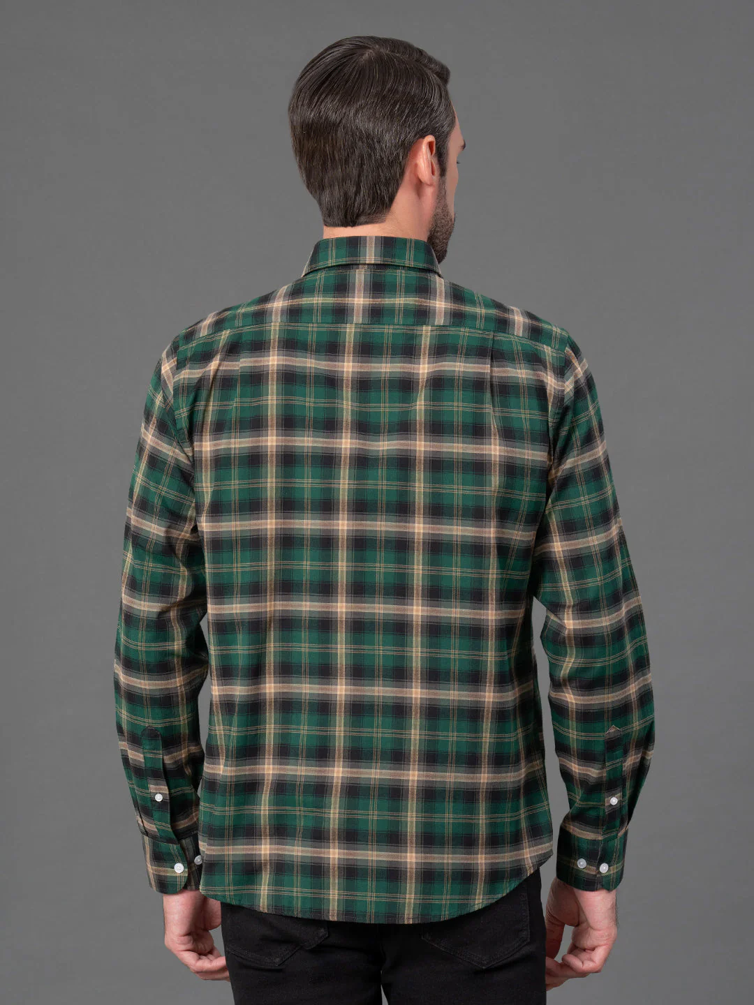 Green Checked Shirt for Men - Image 3