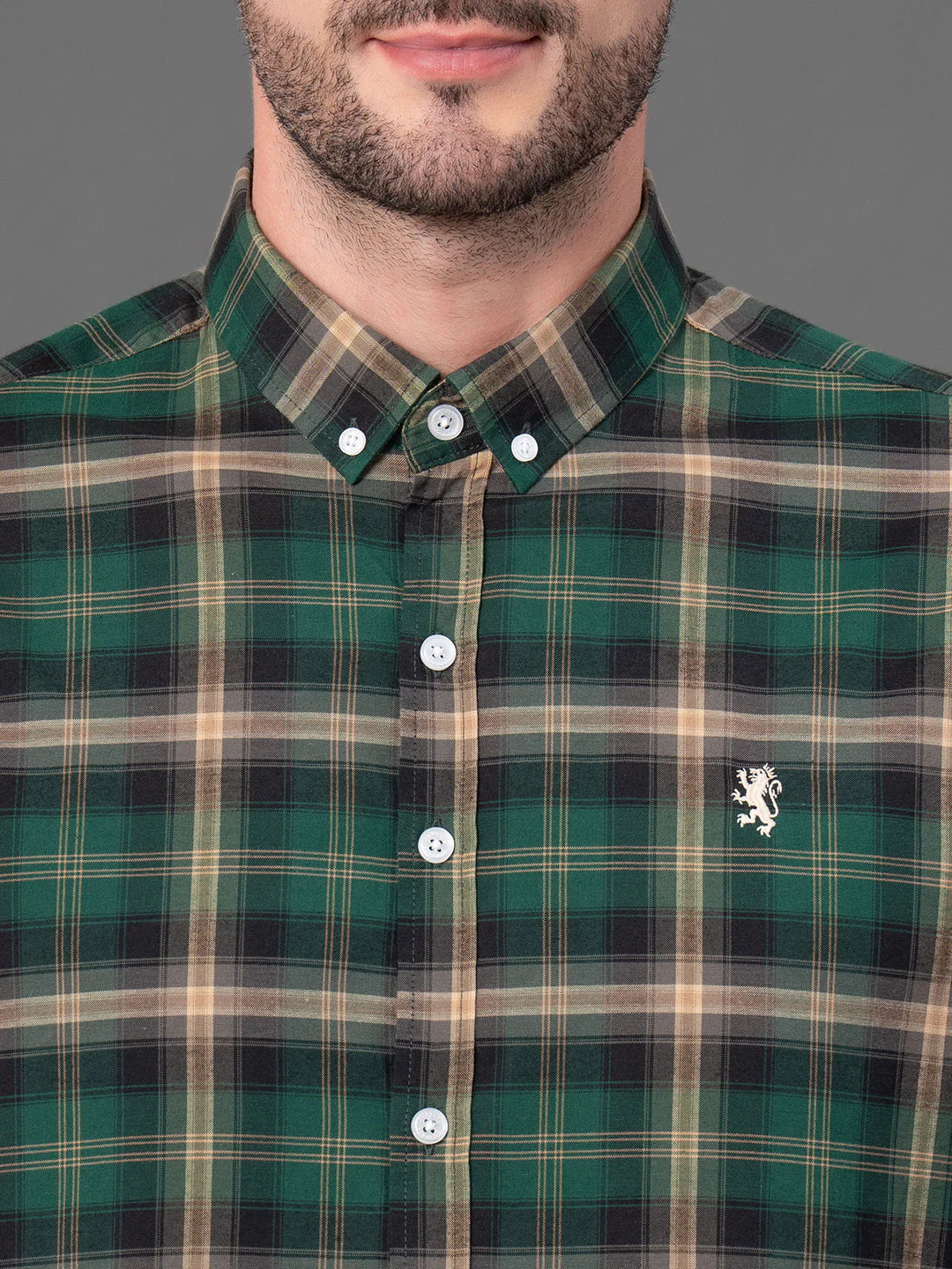 Green Checked Shirt for Men - Image 4
