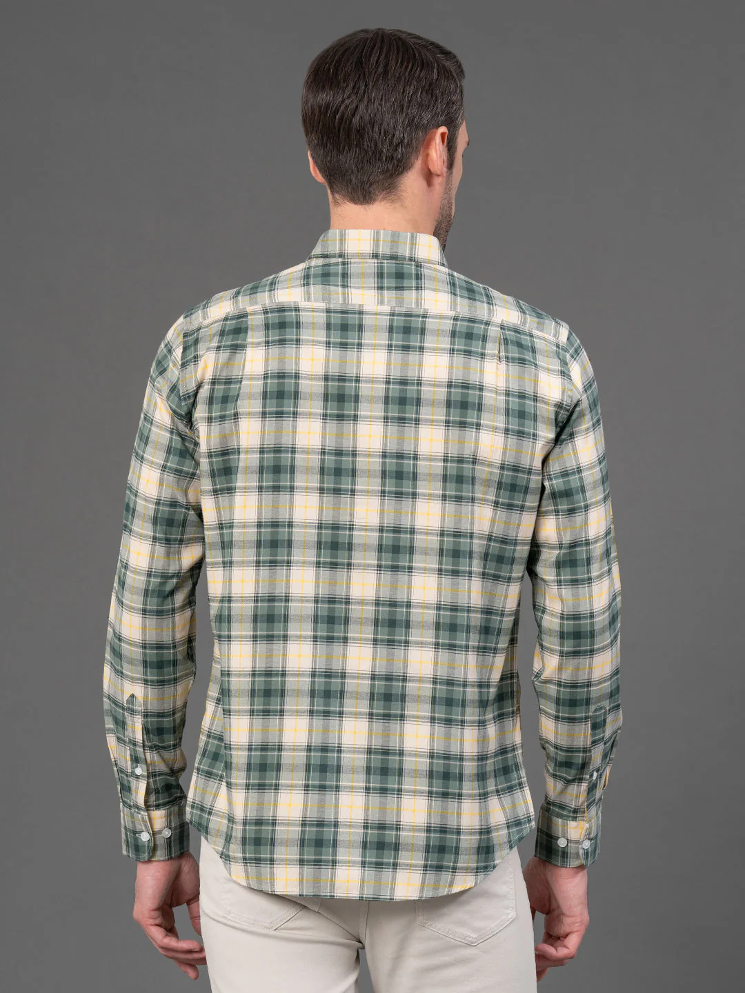 Green Checked Shirt for Men - Image 3