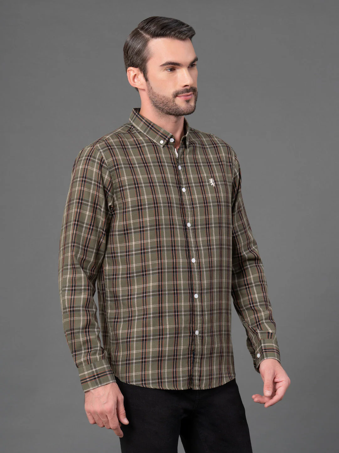 Green Checked Shirt for Men - Image 2