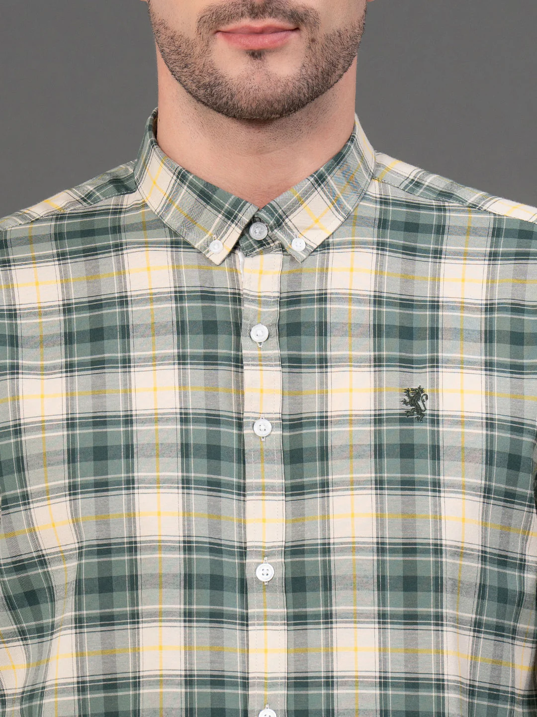 Green Checked Shirt for Men - Image 4