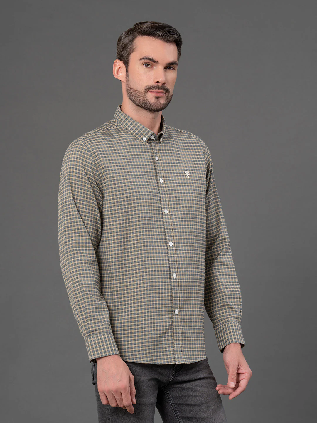 Green Checked Shirt for Men - Image 2