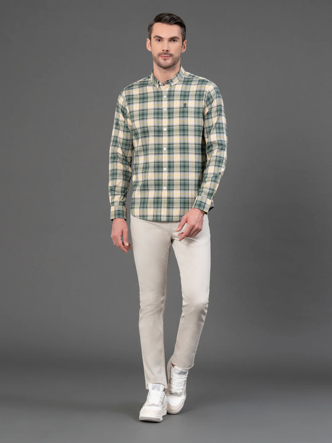 Green Checked Shirt for Men - Image 5