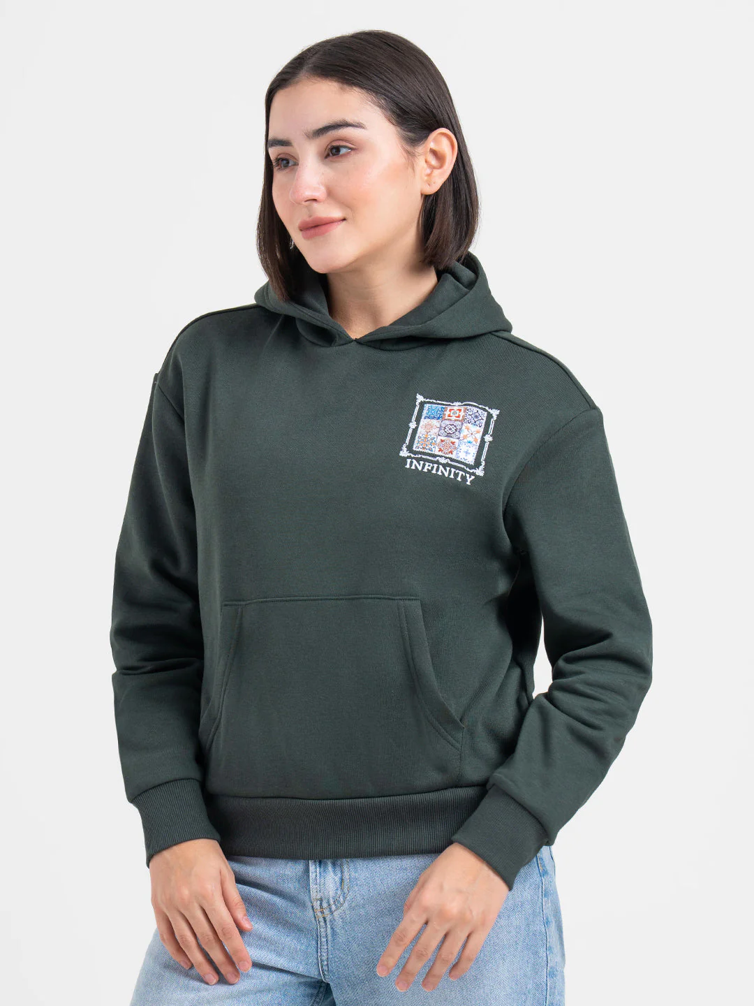 Green Graphic Hoodie for Women | Winter Essential - Image 4