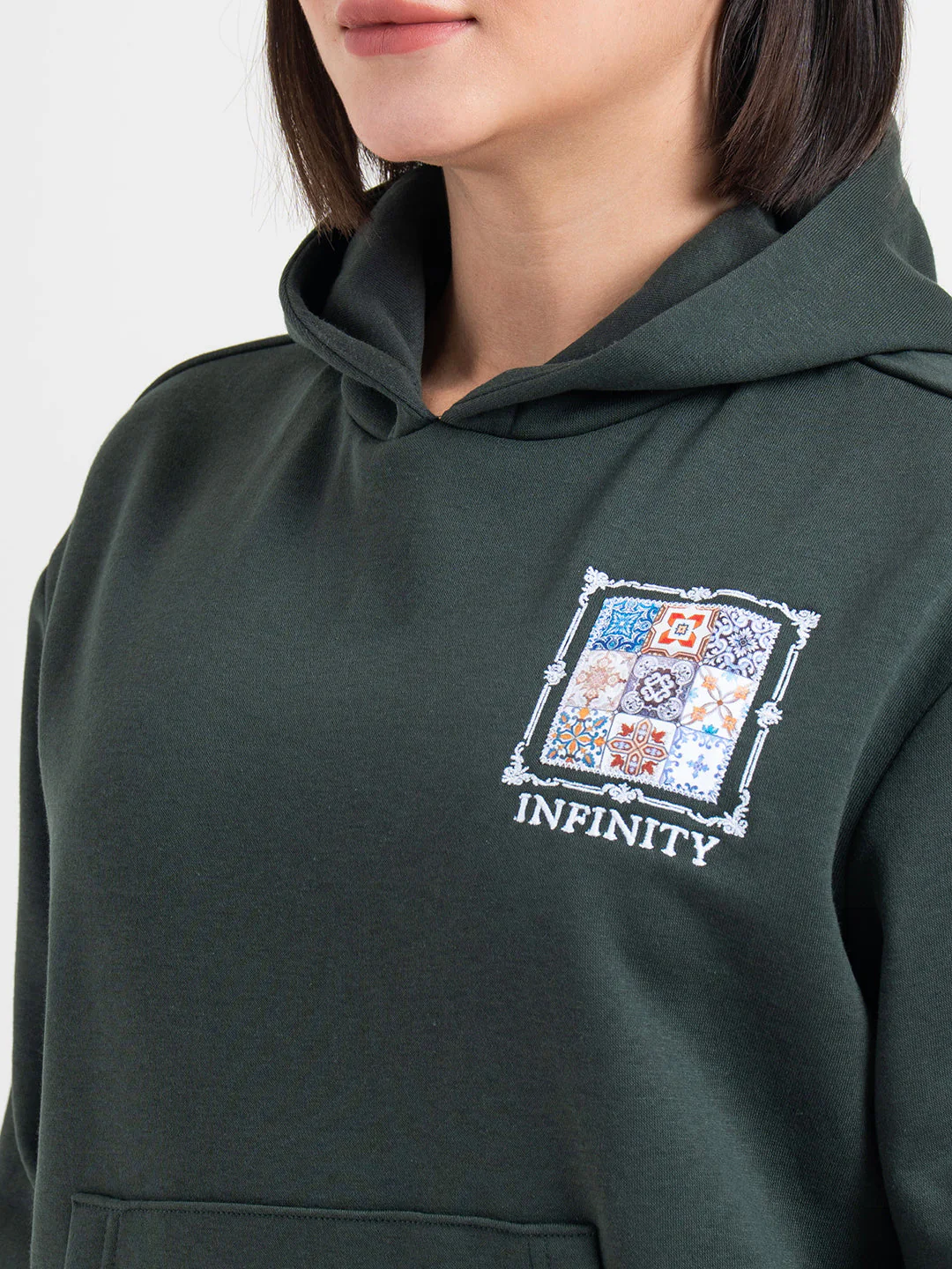 Green Graphic Hoodie for Women | Winter Essential - Image 6