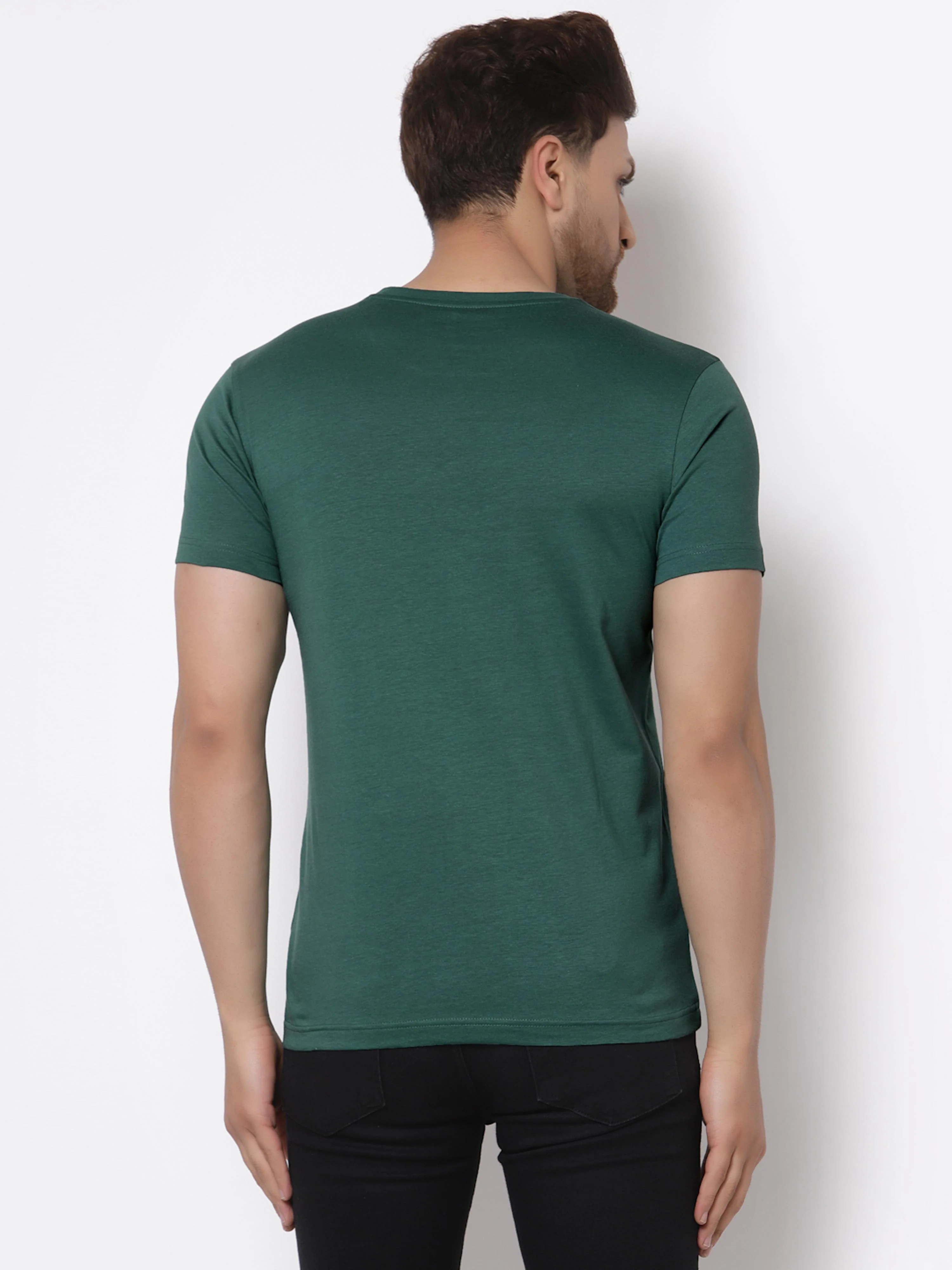 Green Graphic Print Pure Cotton Men's T-Shirt - Image 3