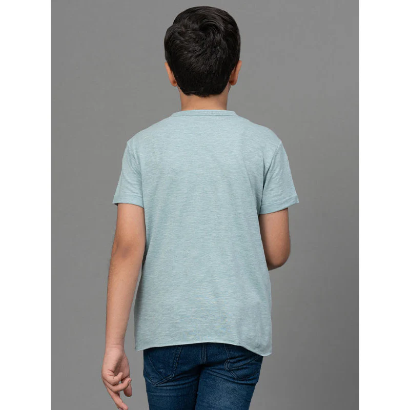Green Melange T-Shirt for Boys - Image 3