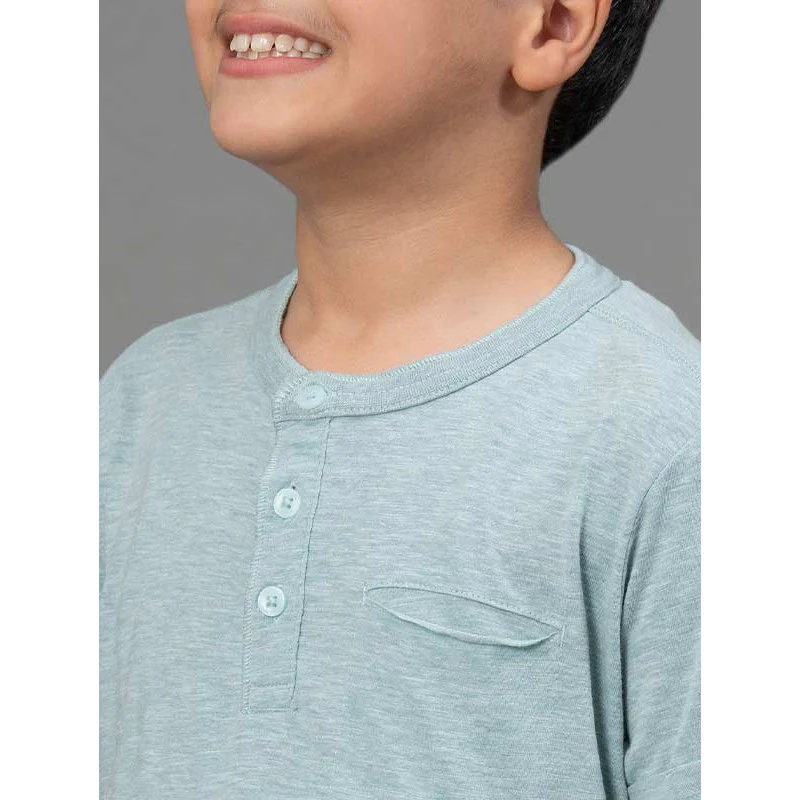 Green Melange T-Shirt for Boys - Image 4