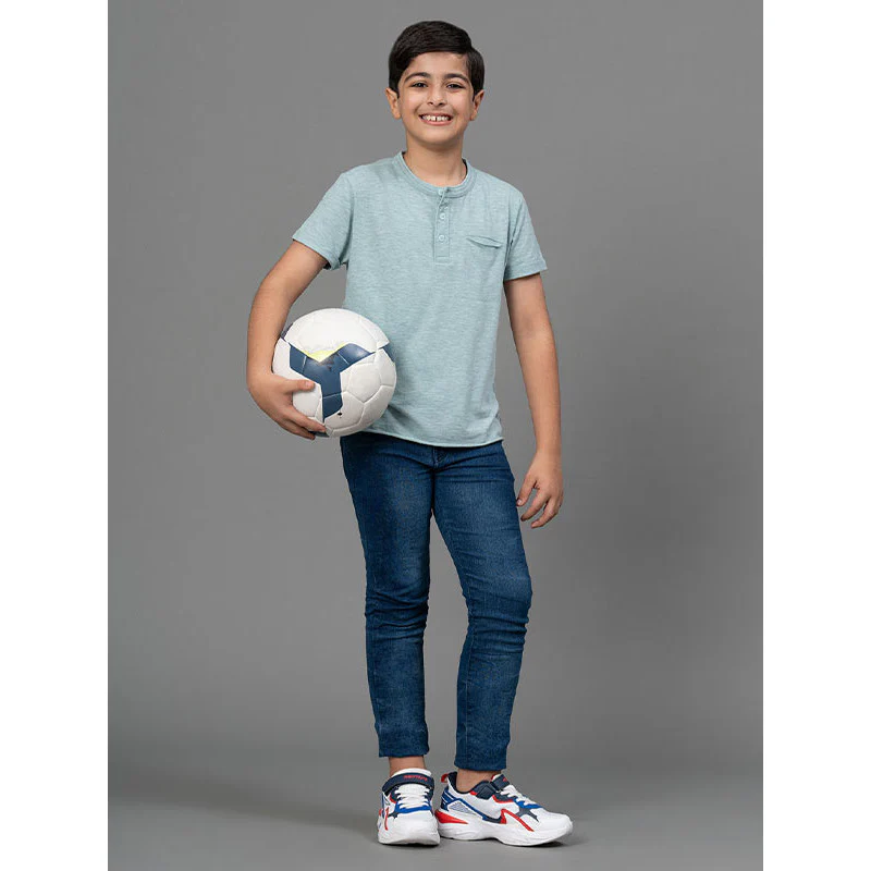 Green Melange T-Shirt for Boys - Image 5