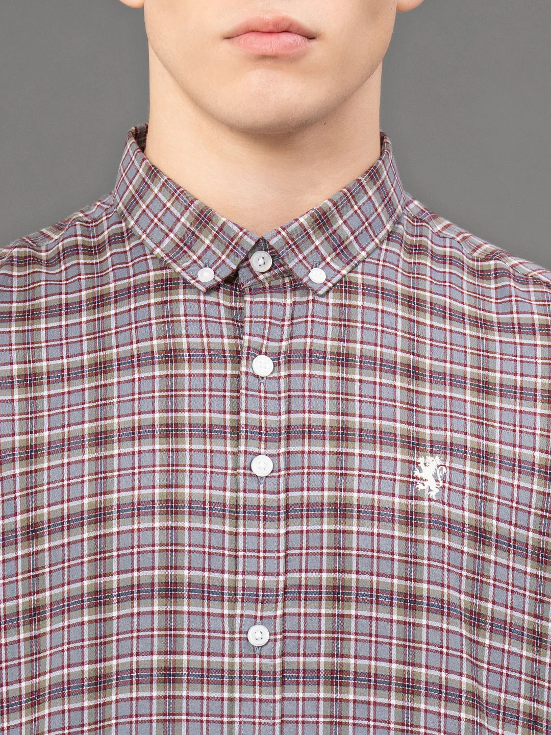 Grey Checked Shirt for Men - Image 4