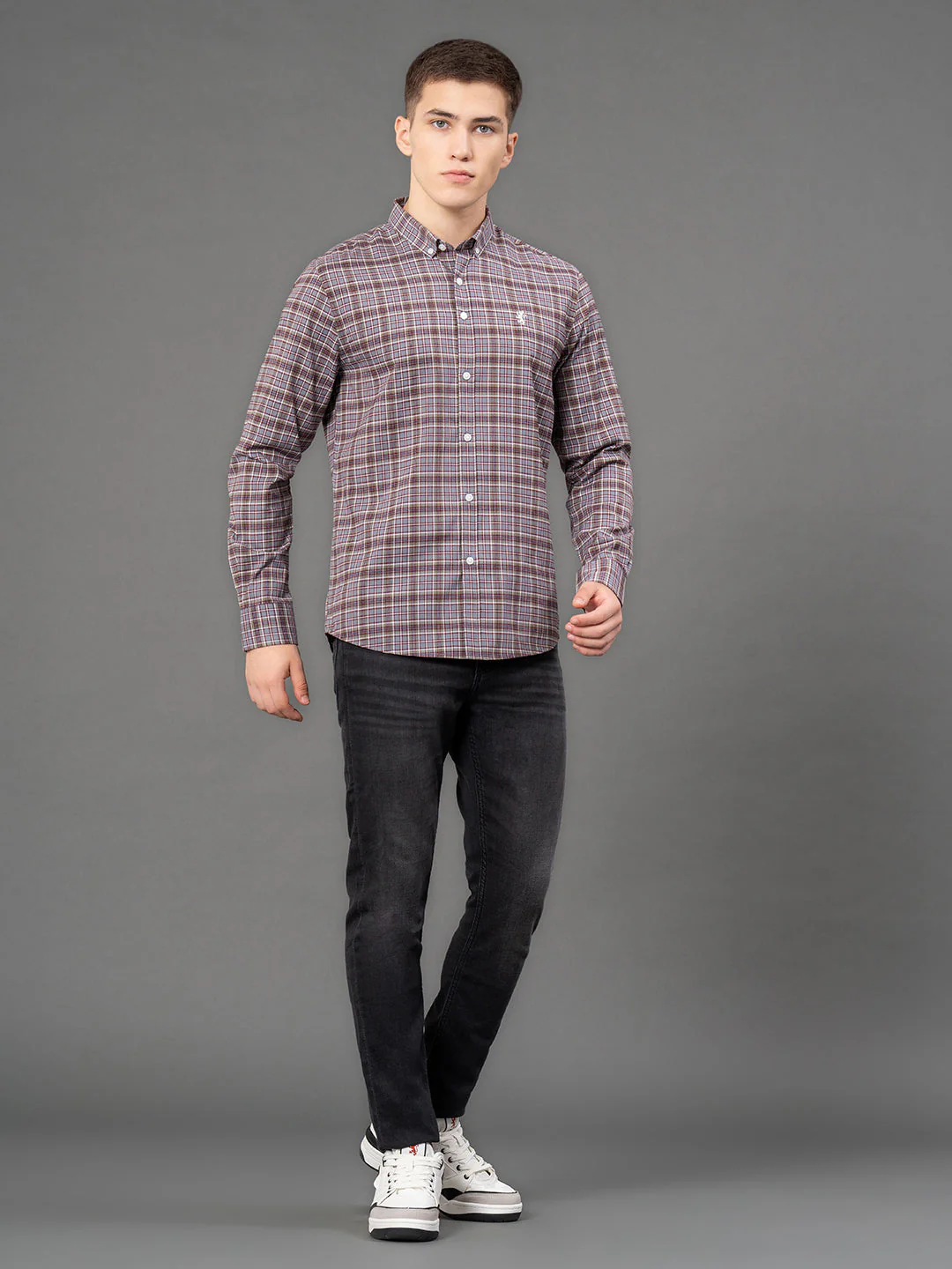 Grey Checked Shirt for Men - Image 5