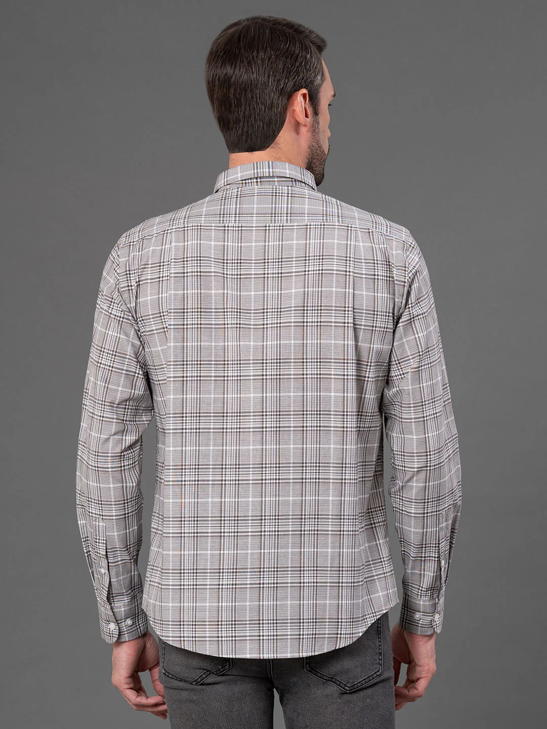 Grey Checked Shirt for Men - Image 3