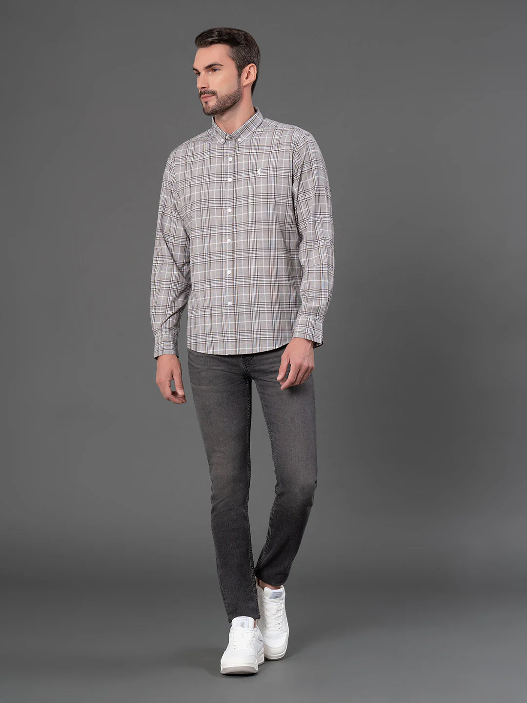 Grey Checked Shirt for Men - Image 5