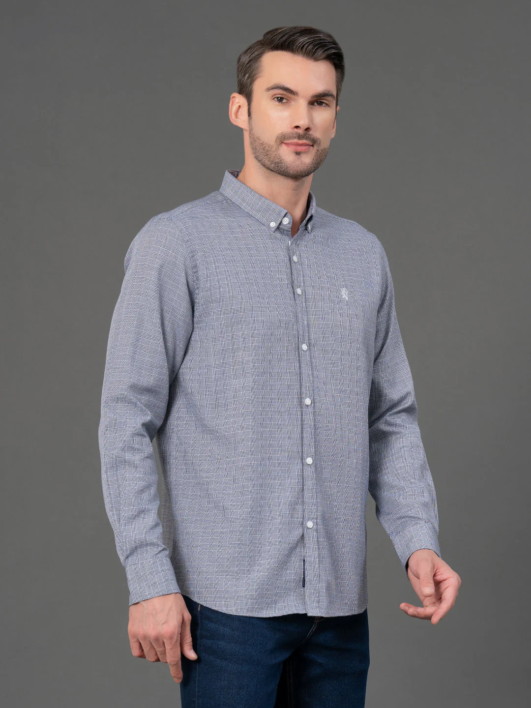 Grey Checked Shirt for Men - Image 2