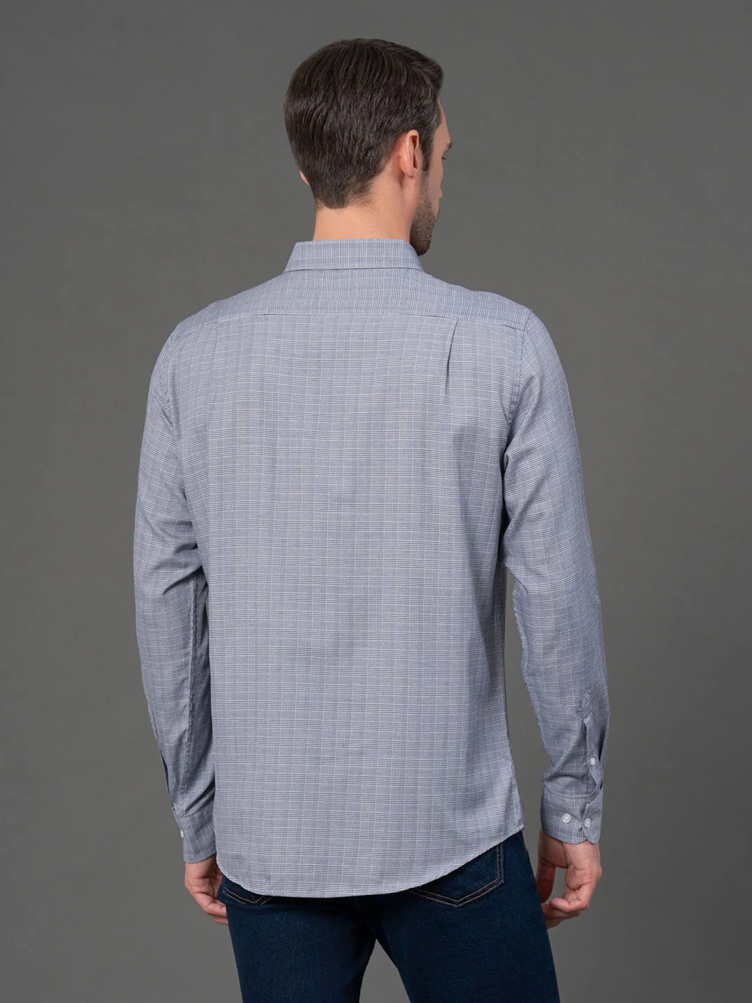 Grey Checked Shirt for Men - Image 3
