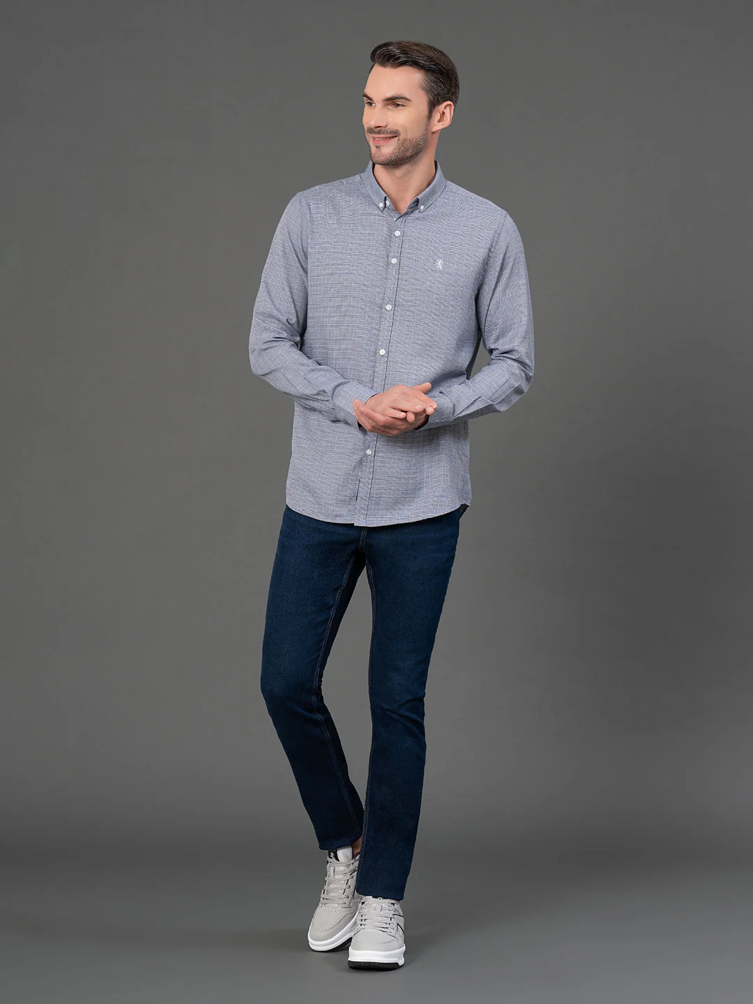 Grey Checked Shirt for Men - Image 4