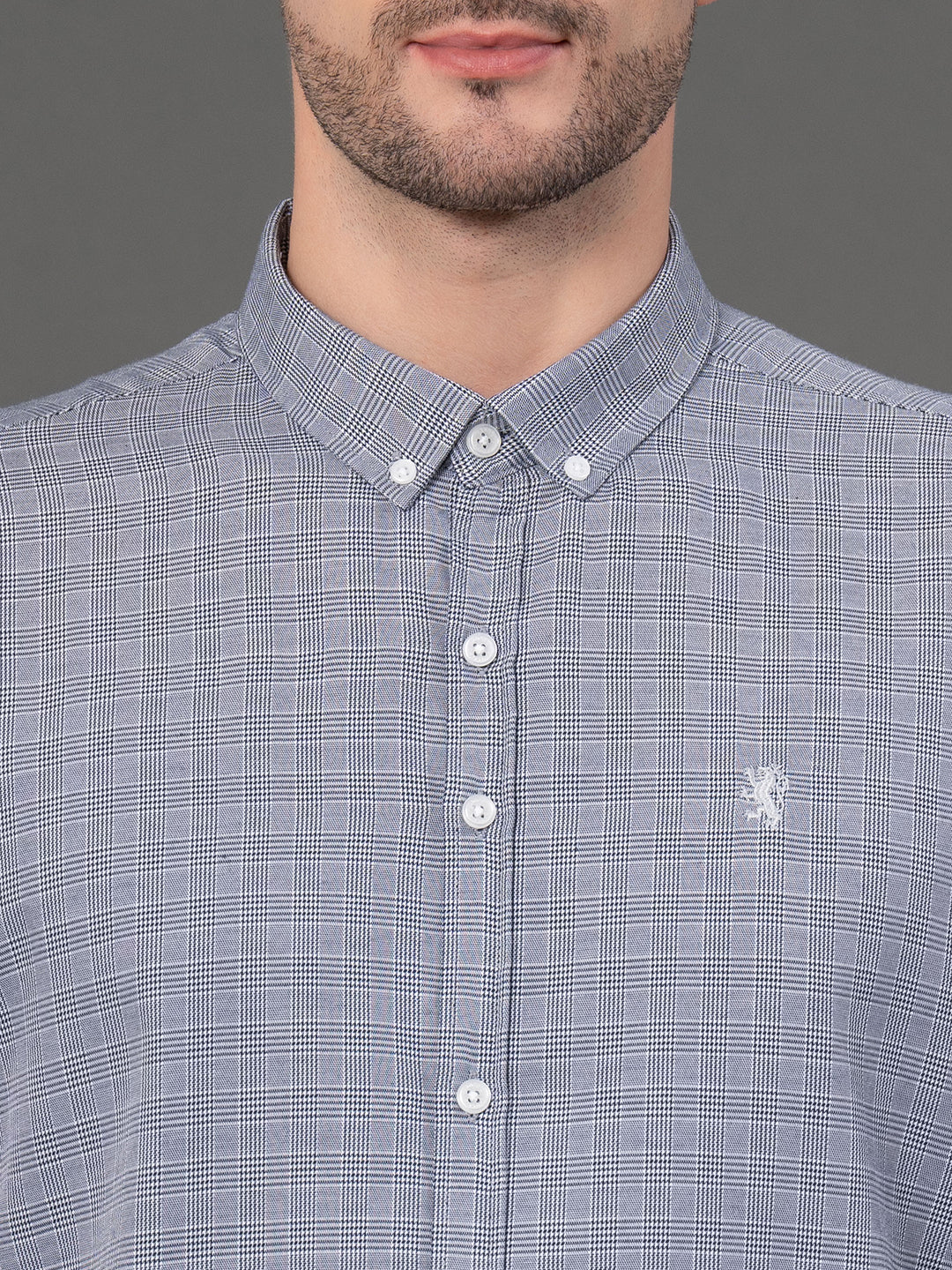 Grey Checked Shirt for Men - Image 5