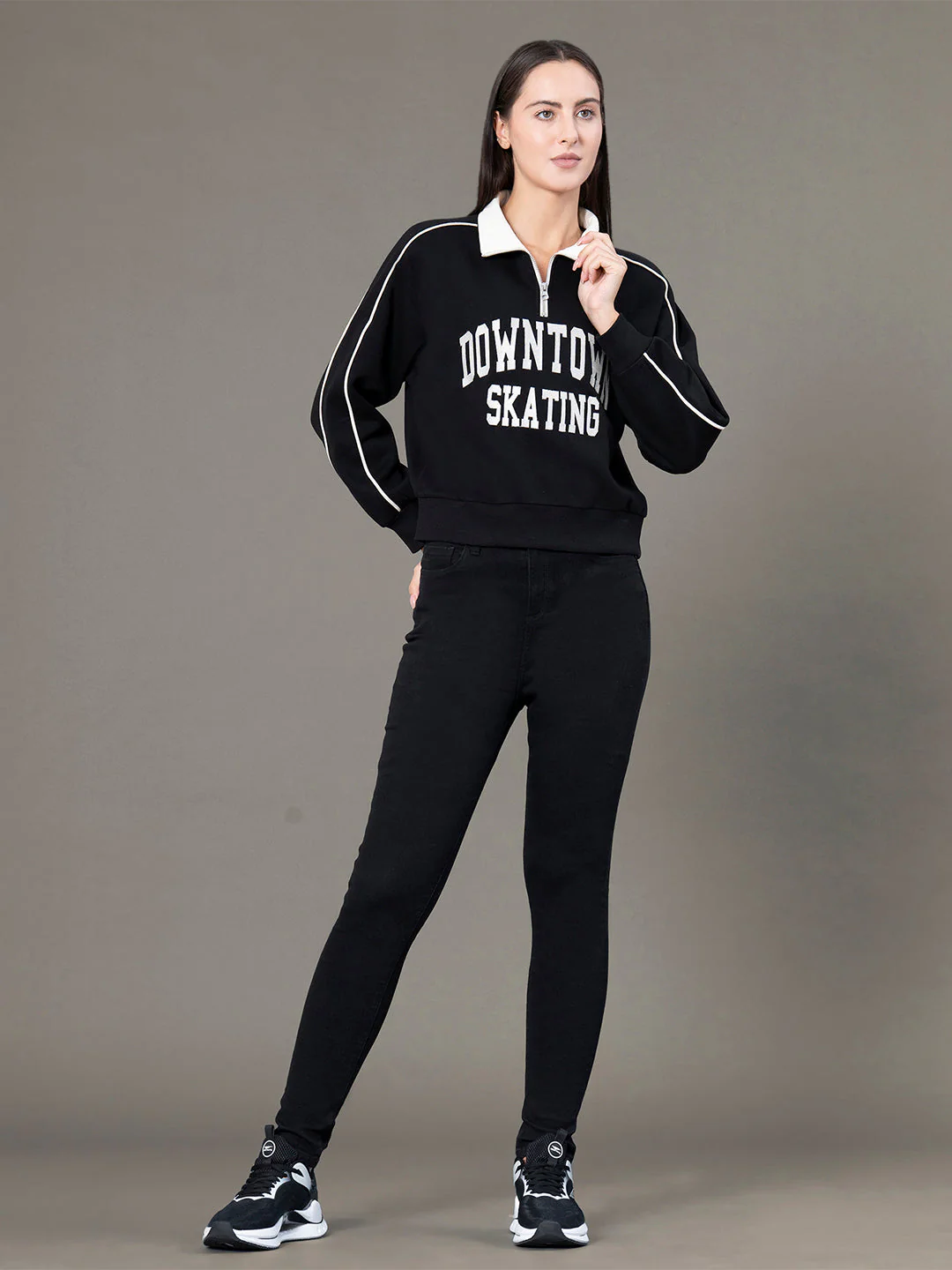 Half Zip Collar Sweatshirt for Women - Image 5