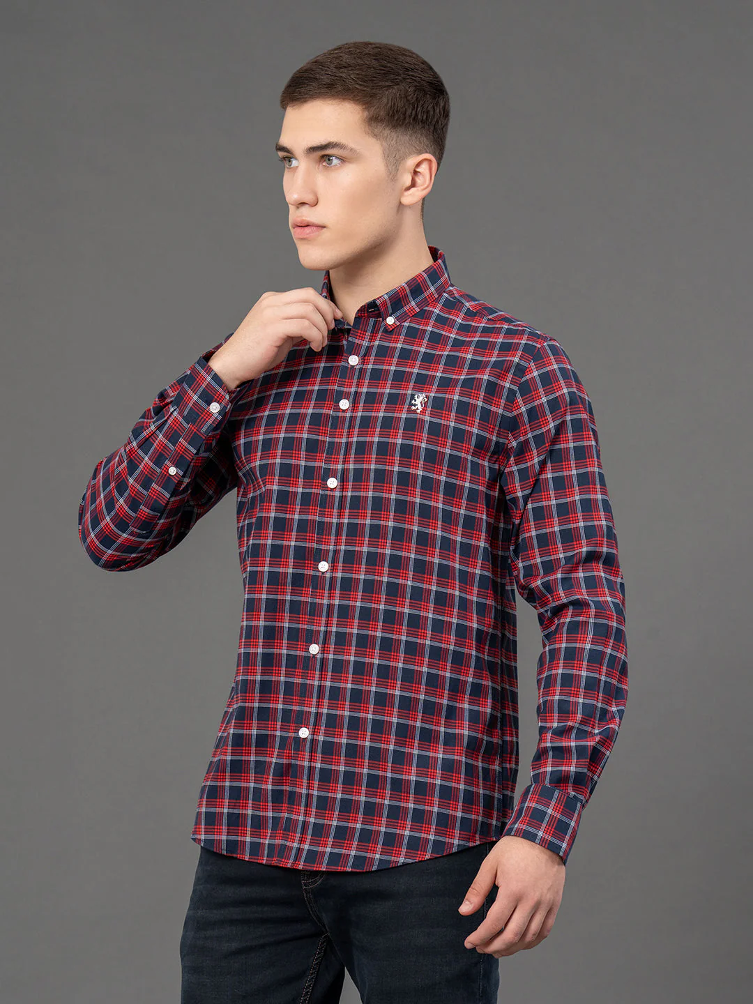 Indigo Checked Shirt for Men - Image 2