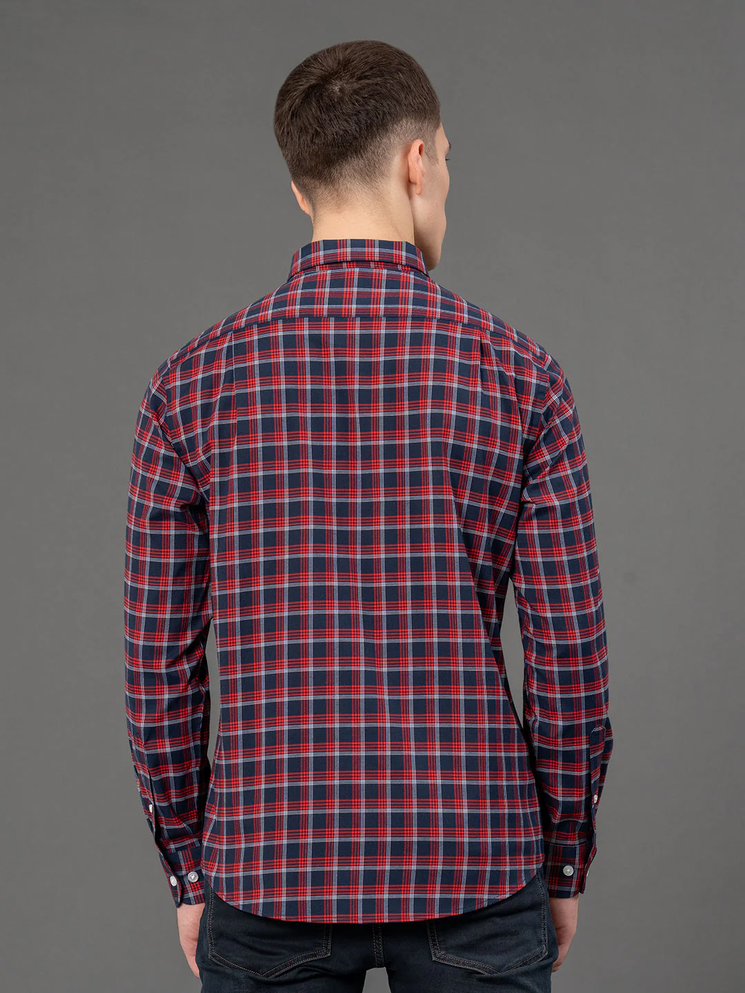 Indigo Checked Shirt for Men - Image 3