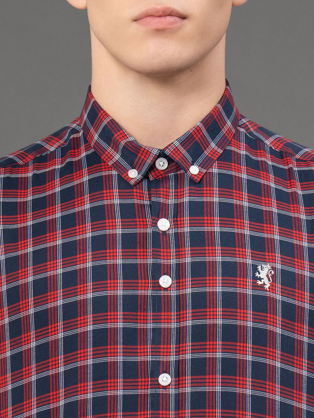 Indigo Checked Shirt for Men - Image 4