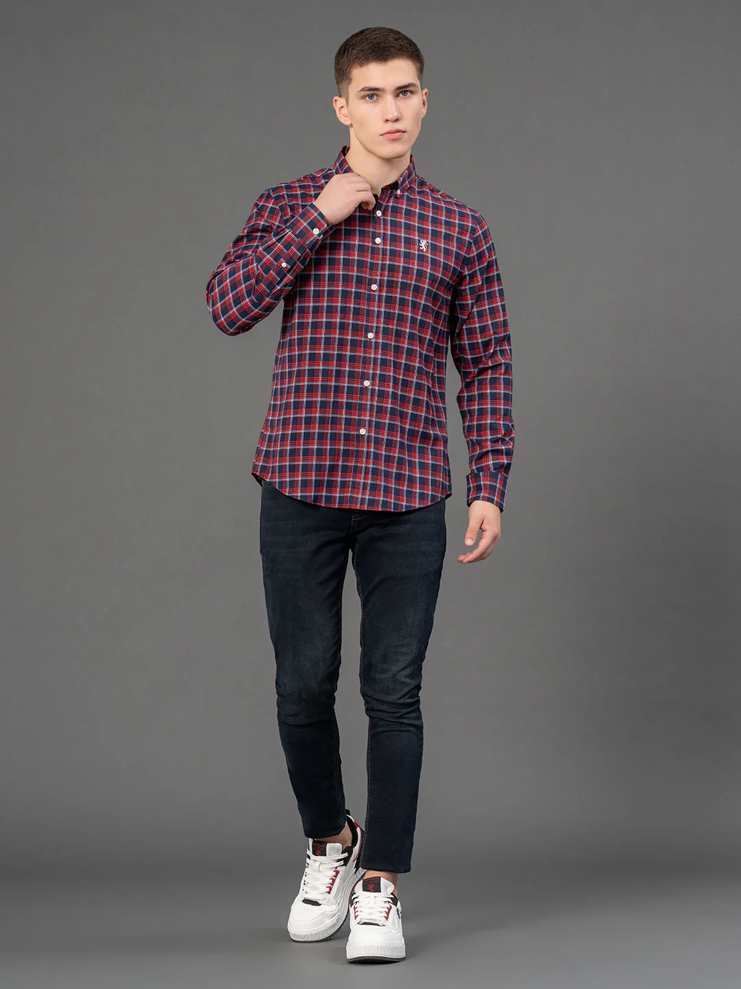 Indigo Checked Shirt for Men - Image 5