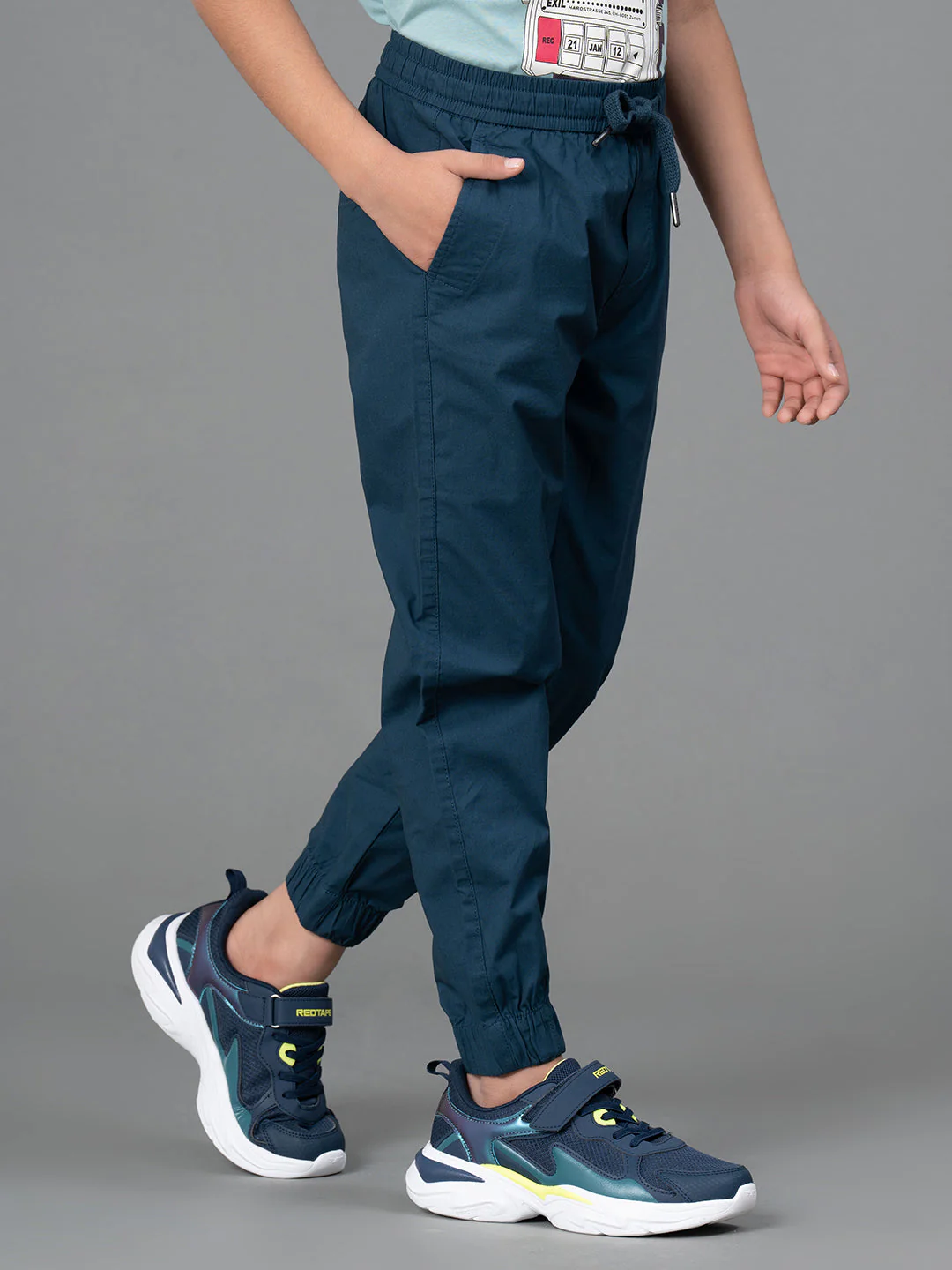 Joggers for Boy's- Comfortable| Cotton | Mid-Blue Color| Regular Fit - Image 2