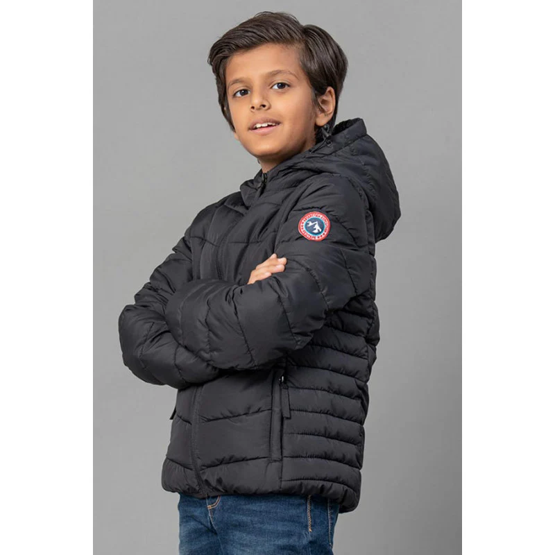 Kids Unisex Black Padded Jacket - Image 3