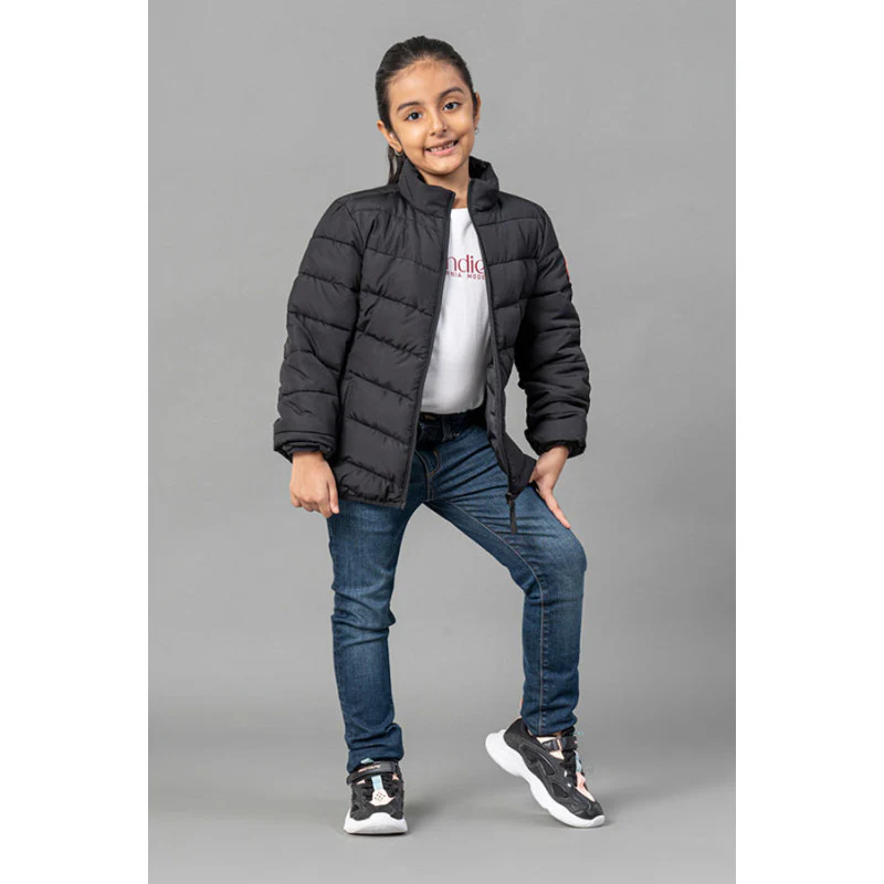 Kids Unisex Black Padded Jacket - Image 2