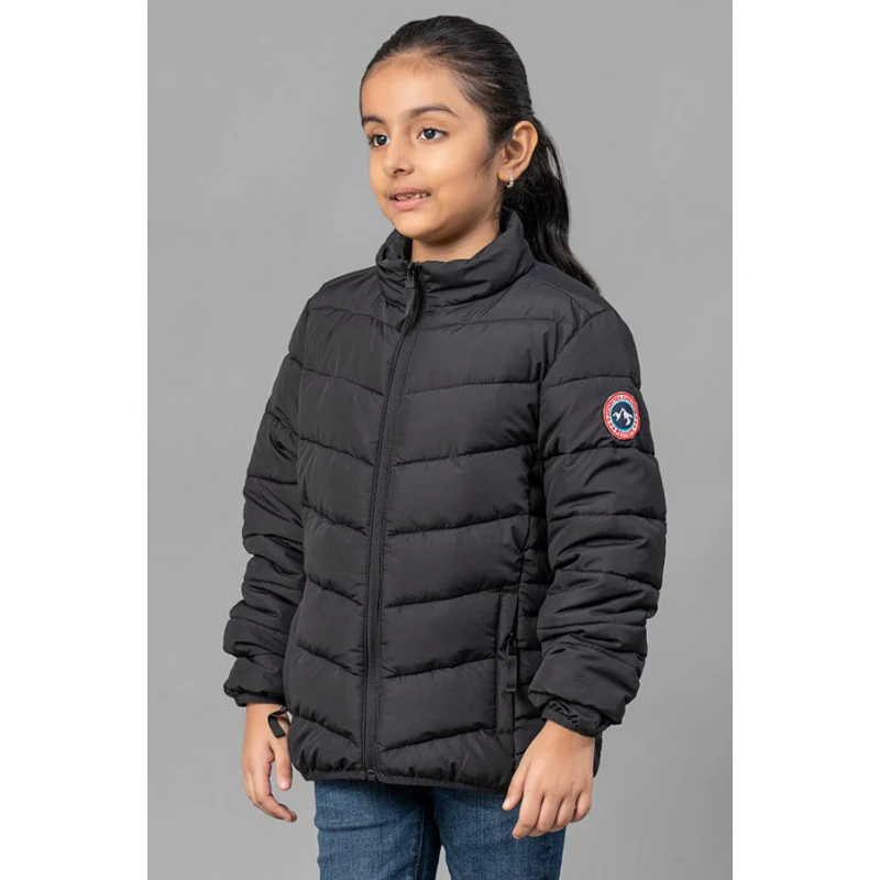 Kids Unisex Black Padded Jacket - Image 8