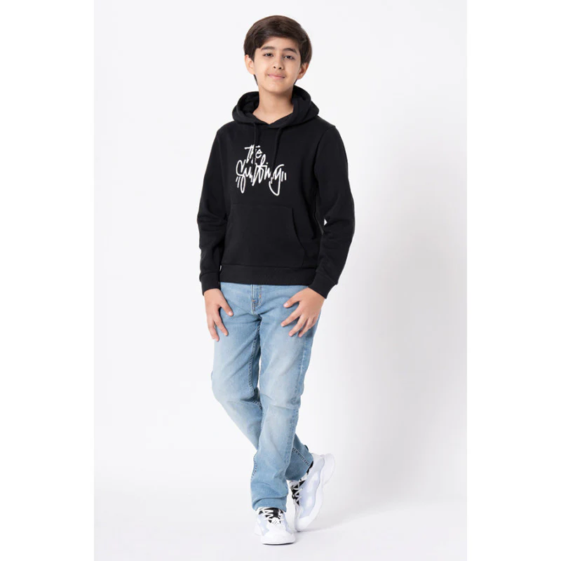 Kids Unisex Black Printed Hoodie - Image 10