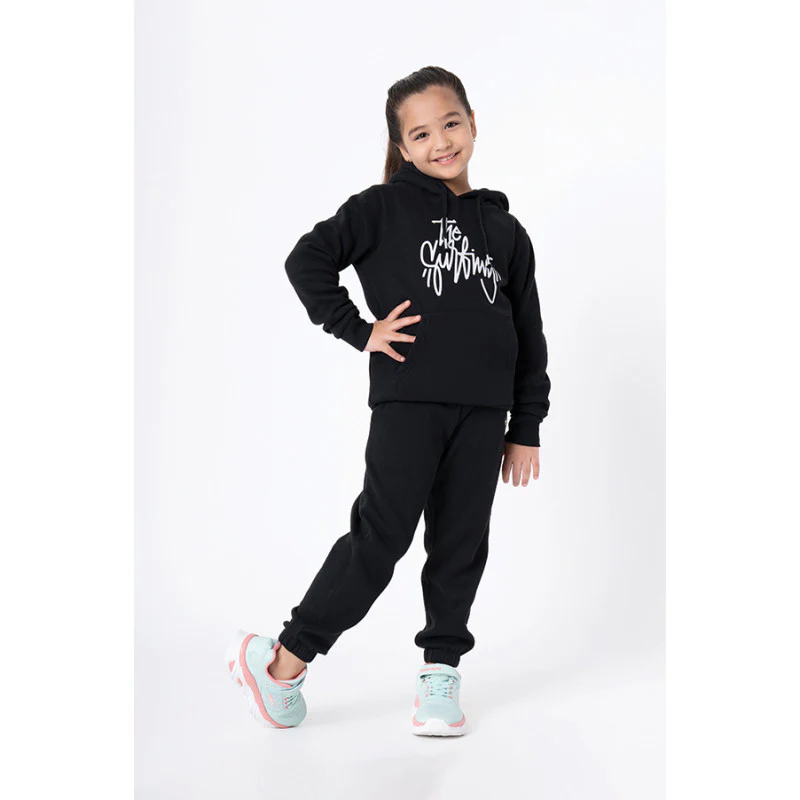 Kids Unisex Black Printed Hoodie - Image 2