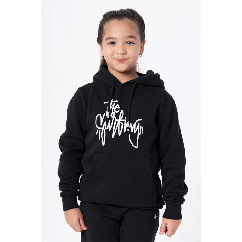 Kids Unisex Black Printed Hoodie - Image 3