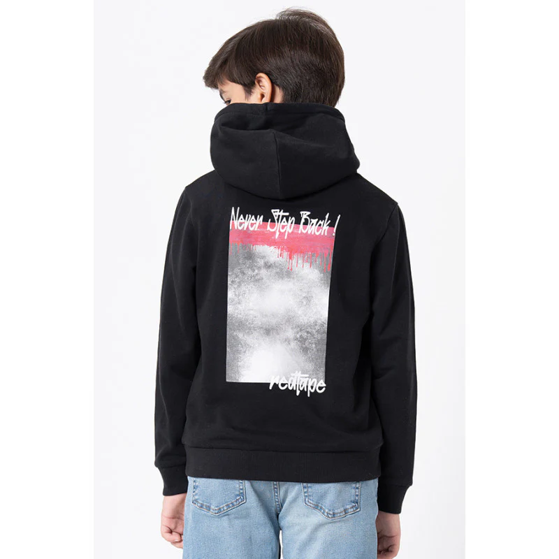 Kids Unisex Black Printed Hoodie - Image 6