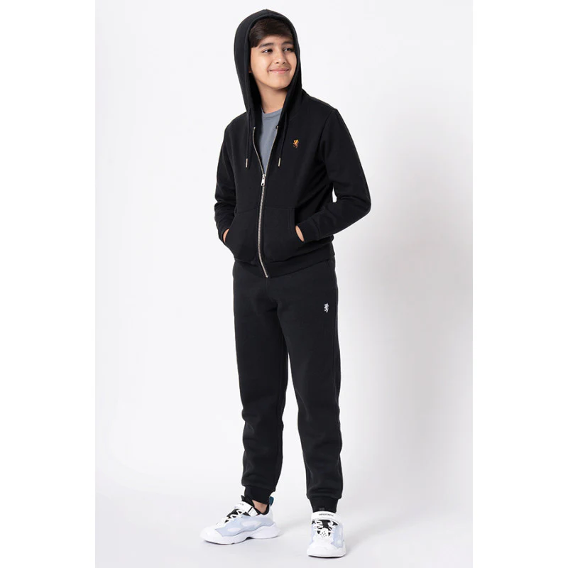 Kids Unisex Black Solid Hoodie - Image 10