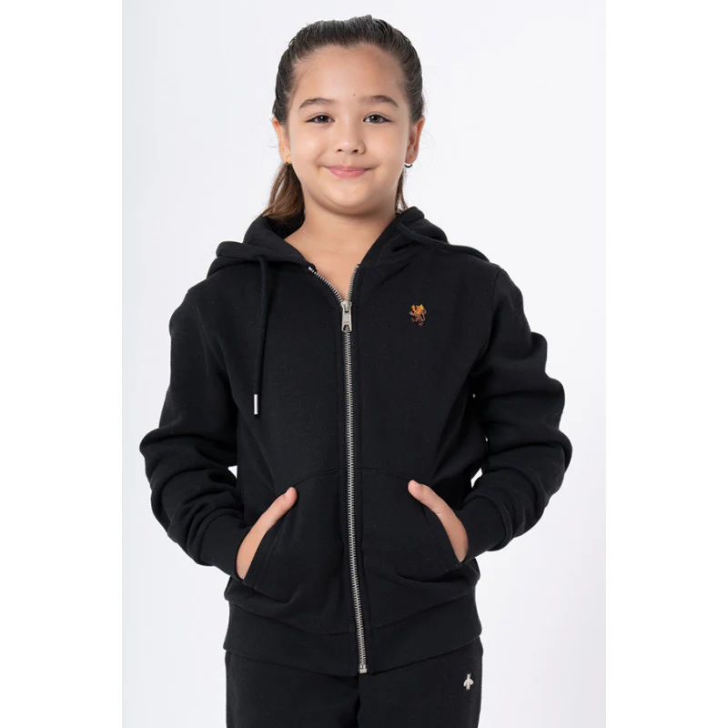 Kids Unisex Black Solid Hoodie - Image 3
