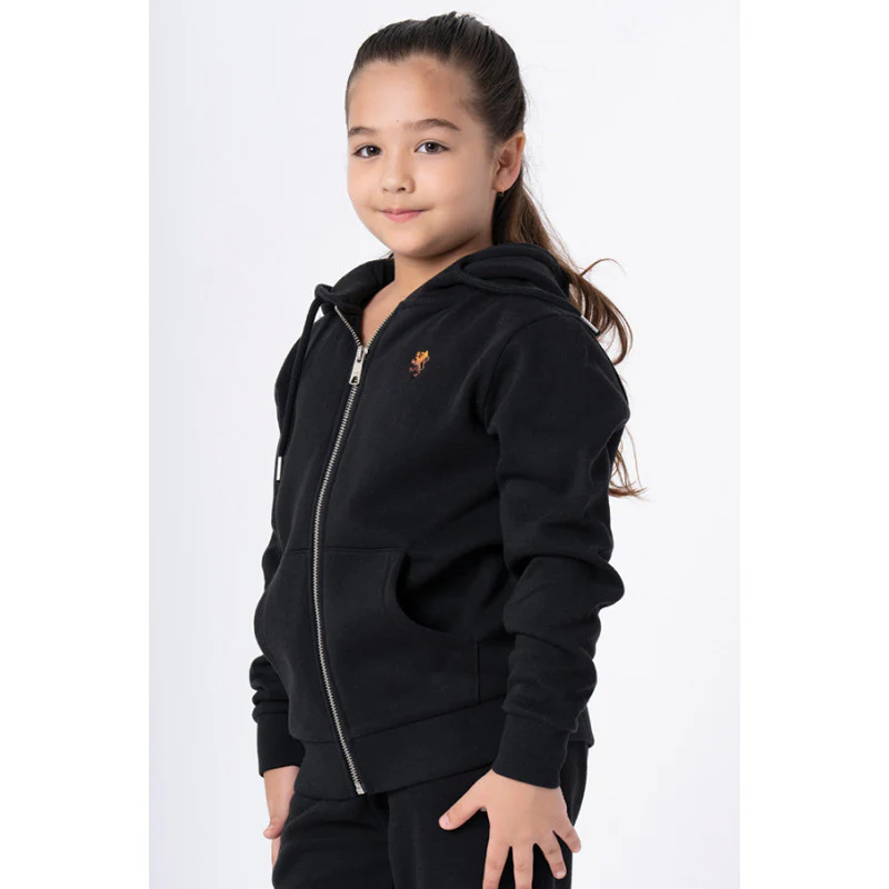 Kids Unisex Black Solid Hoodie - Image 5