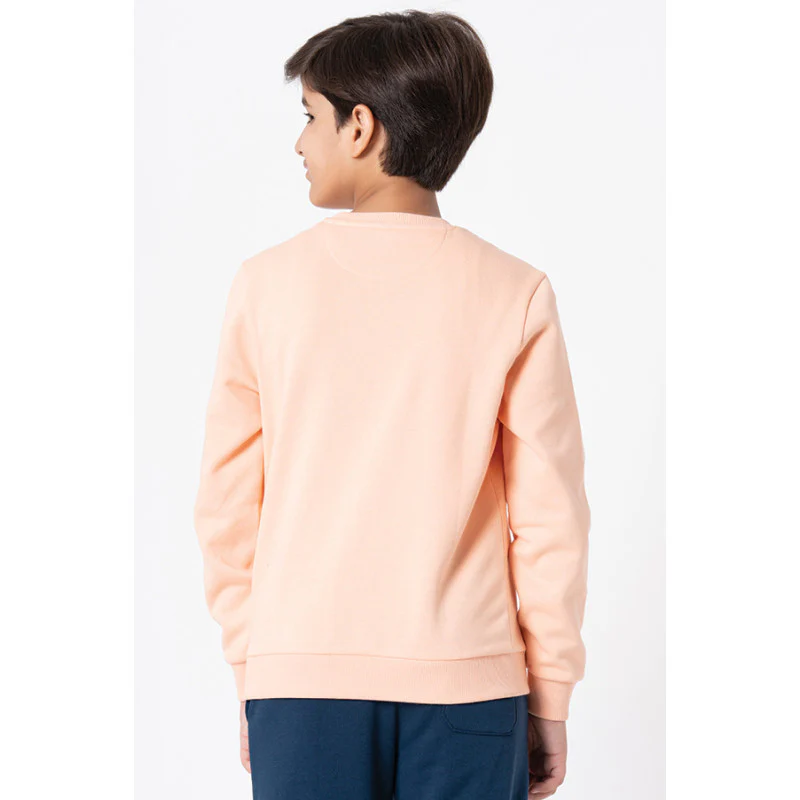 Kids Unisex Bright Peach Printed Sweatshirt - Image 6