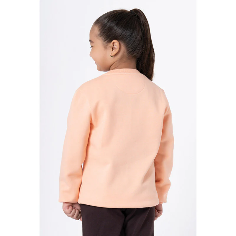 Kids Unisex Bright Peach Printed Sweatshirt - Image 7