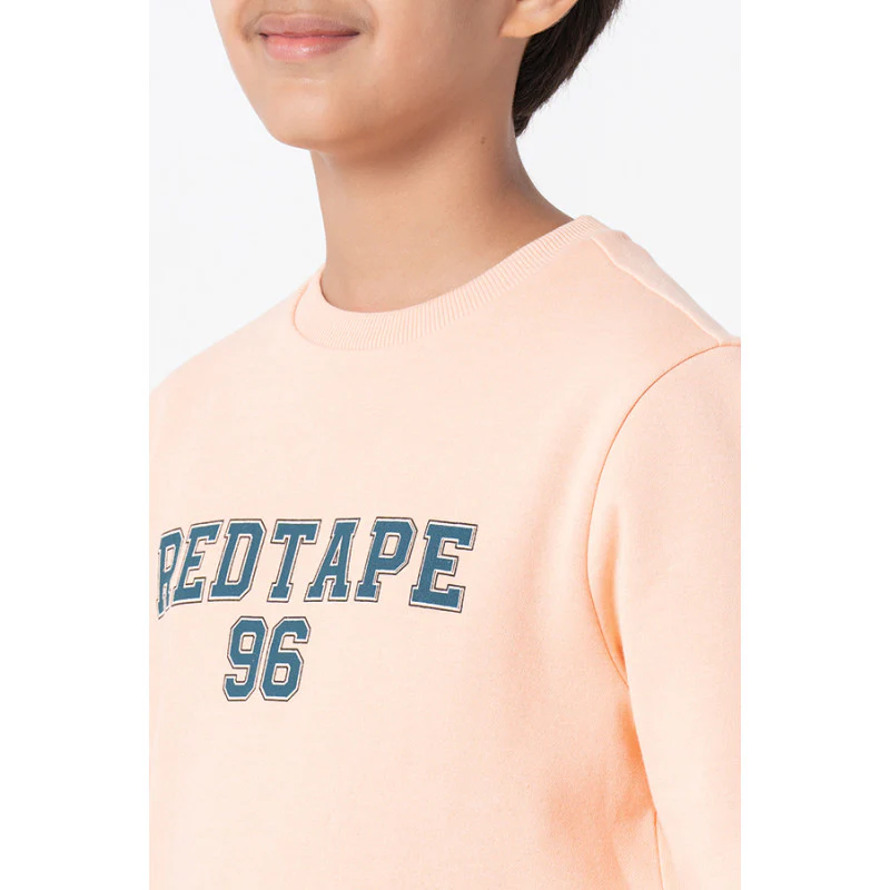 Kids Unisex Bright Peach Printed Sweatshirt - Image 8